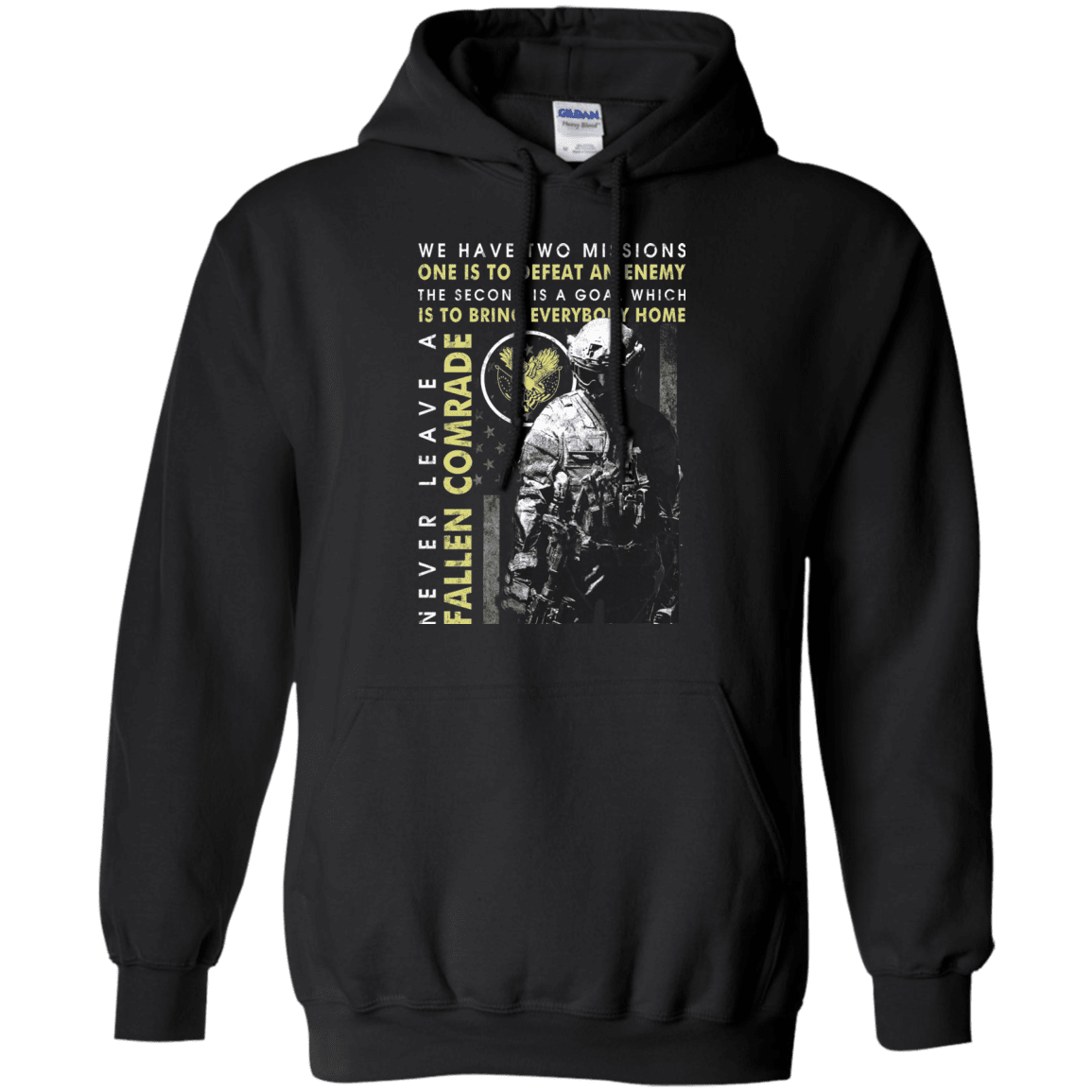 Military T-Shirt "Never Leave A Fallen Comrade Veteran Men" Front-TShirt-General-Veterans Nation