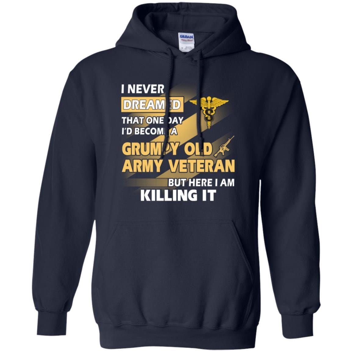 US Army T-Shirt "Medical Specialist Corps Grumpy Old Veteran" On Front-TShirt-Army-Veterans Nation