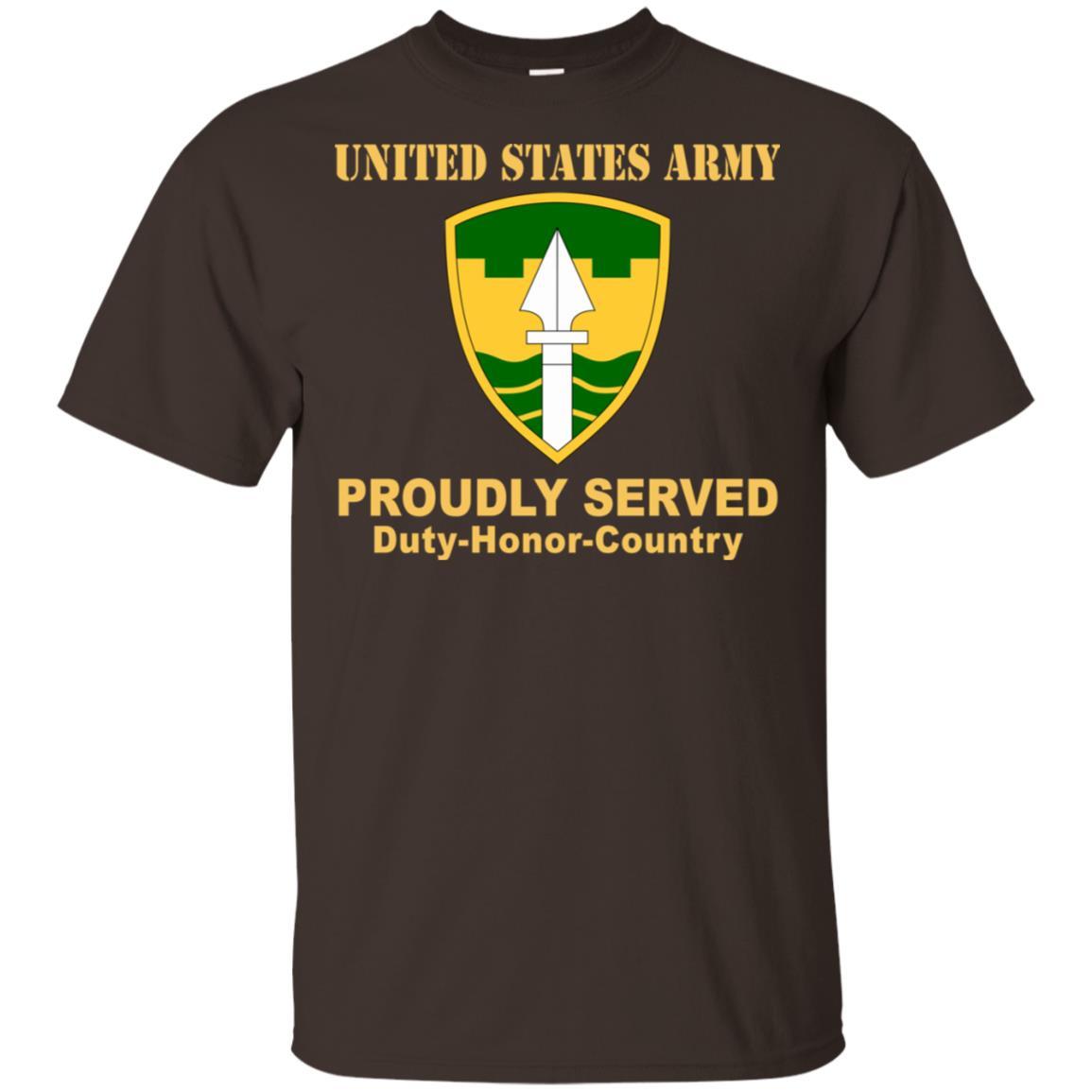 US ARMY MILITARY POLICE BRIGADE - Proudly Served T-Shirt On Front For Men-TShirt-Army-Veterans Nation