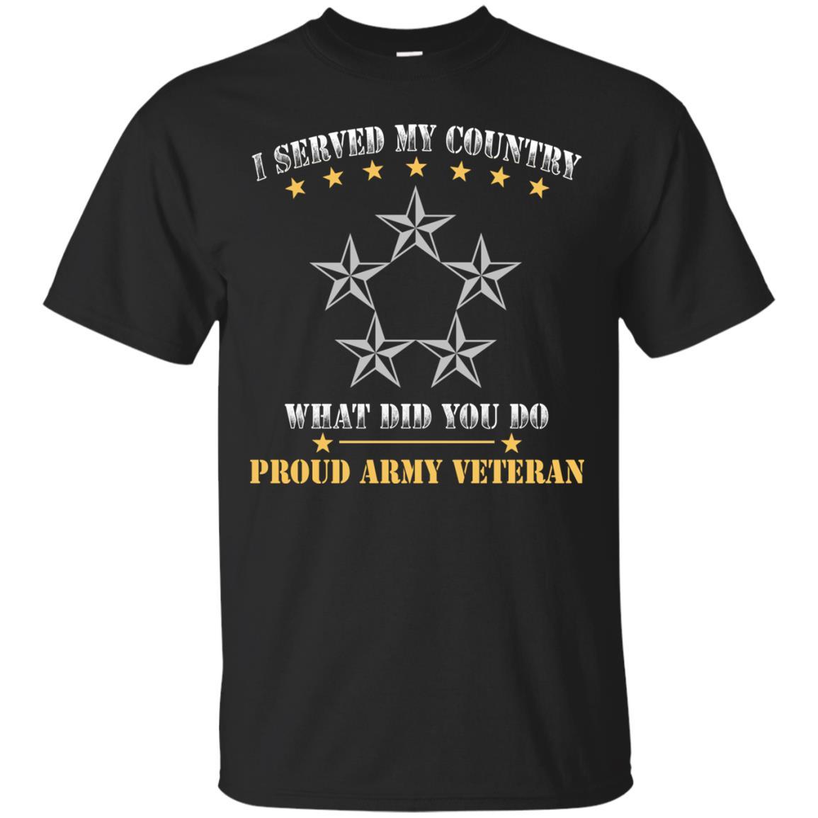 US Army O-10 General of the Army O10 GA General Officer Ranks Men Front T Shirt - Proud US Army Veteran-TShirt-Army-Veterans Nation