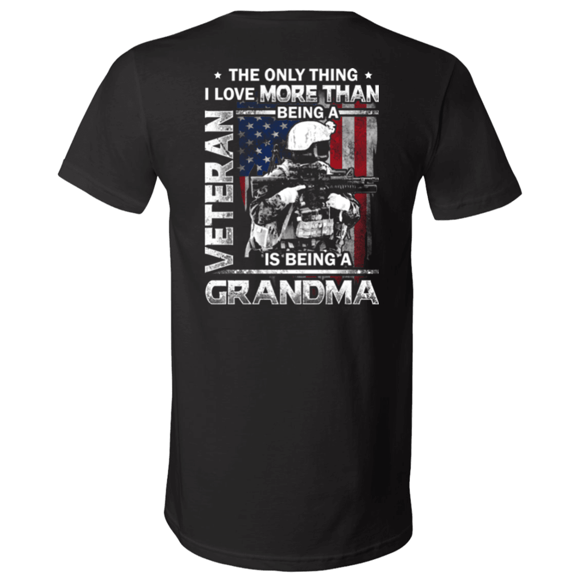 Military T-Shirt "I Love Being a Grandma Veteran - Back"-TShirt-General-Veterans Nation