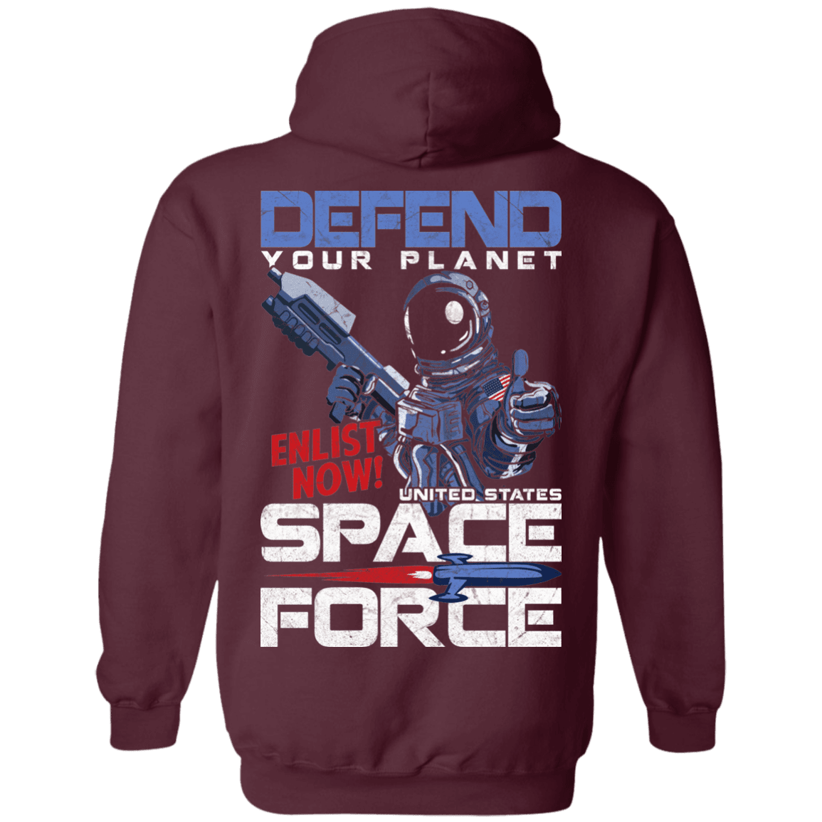 Military T-Shirt "Defend Your Planet Space Force" Men Back-TShirt-General-Veterans Nation