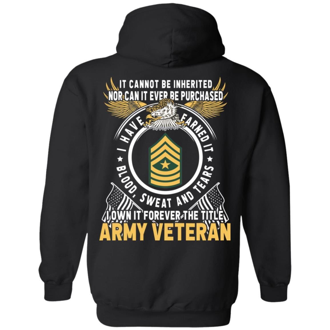 US Army E-9 Sergeant Major E9 SGM Noncommissioned Officer Ranks T-Shirt For Men On Back-TShirt-Army-Veterans Nation
