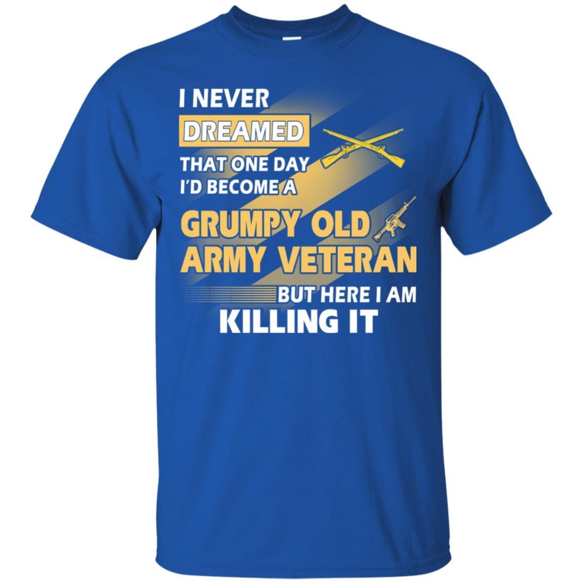 US Army T-Shirt "Infantry Grumpy Old Veteran" On Front-TShirt-Army-Veterans Nation
