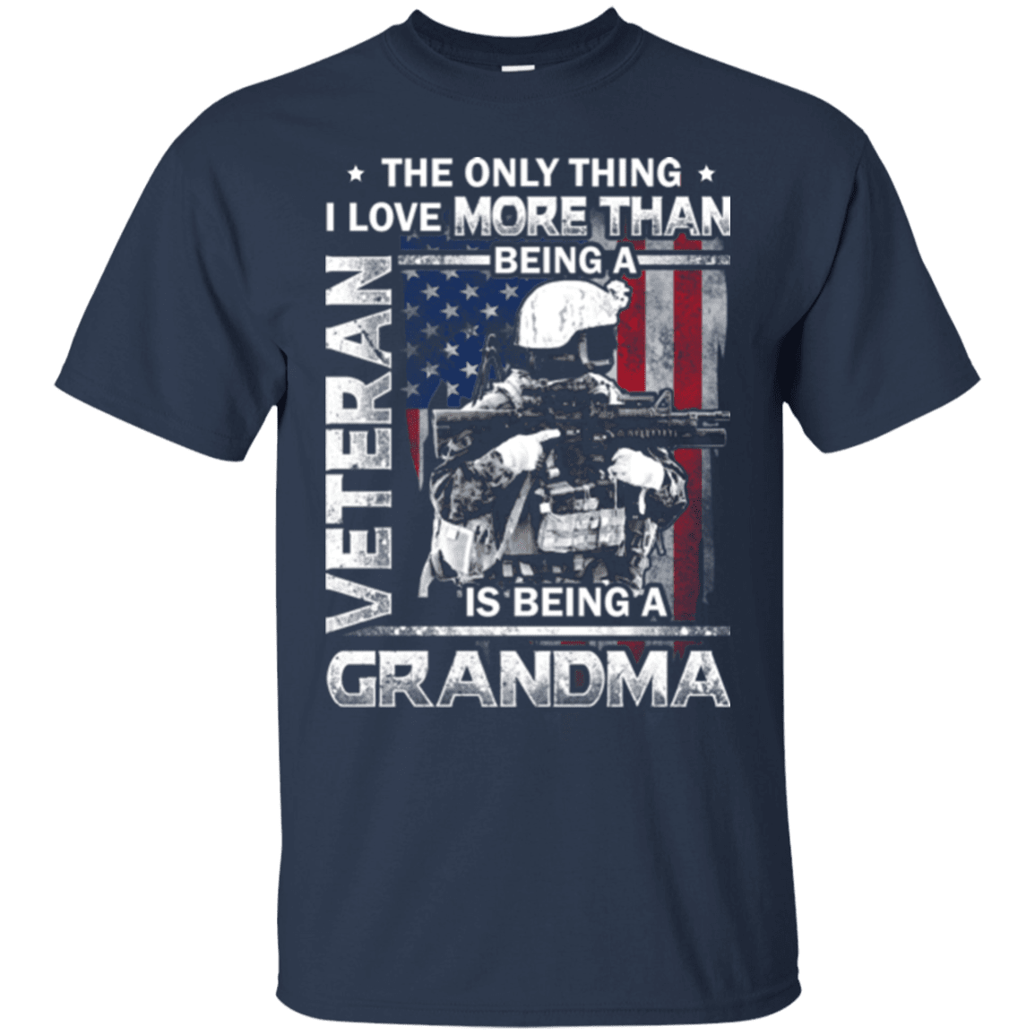 Military T-Shirt "I Love Being a Grandma Veteran" - Front-TShirt-General-Veterans Nation