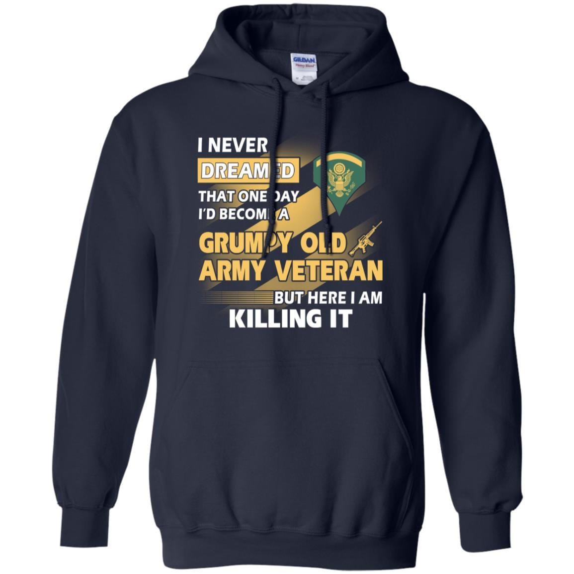 US Army T-Shirt "Grumpy Old Veteran" E-5 SPC(SP5) On Front-TShirt-Army-Veterans Nation