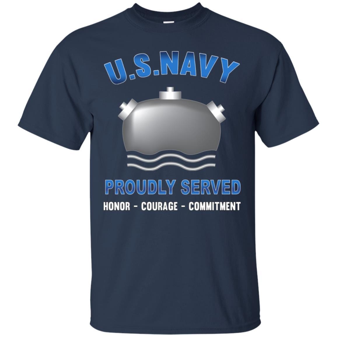Navy Mineman Navy MN - Proudly Served T-Shirt For Men On Front-TShirt-Navy-Veterans Nation