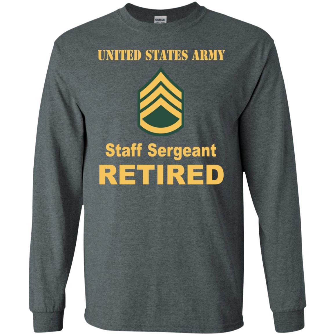 US Army E-6 Staff Sergeant E6 SSG Noncommissioned Officer Reired Men T Shirt On Front-TShirt-Army-Veterans Nation