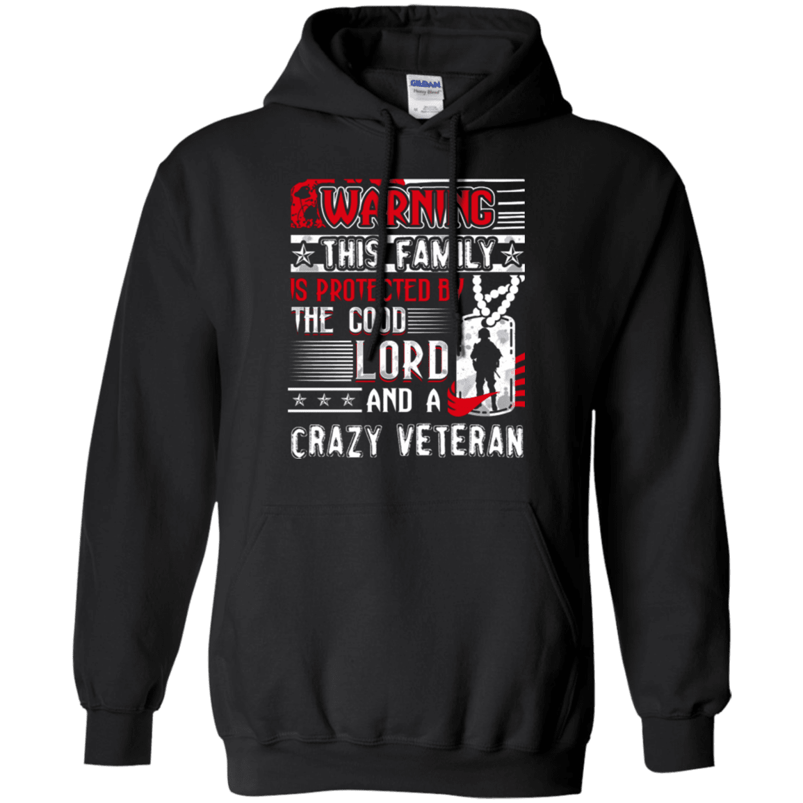 Military T-Shirt "The Good Lord And A Crazy Veteran"-TShirt-General-Veterans Nation