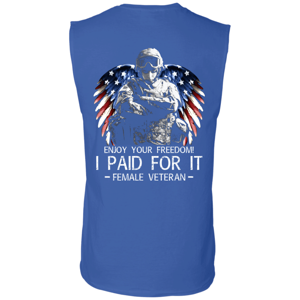 Military T-Shirt "Female Veteran - Enjoy your freedom I paid for it Women Back"-TShirt-General-Veterans Nation