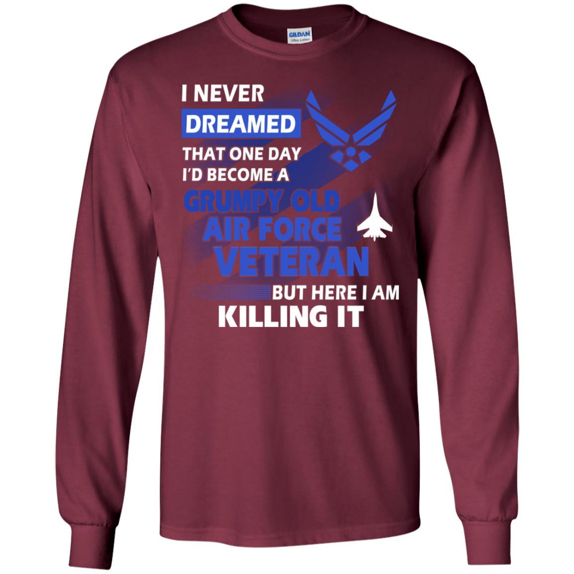 US Air Force Grumpy Old Veteran T-Shirt On Front-TShirt-USAF-Veterans Nation