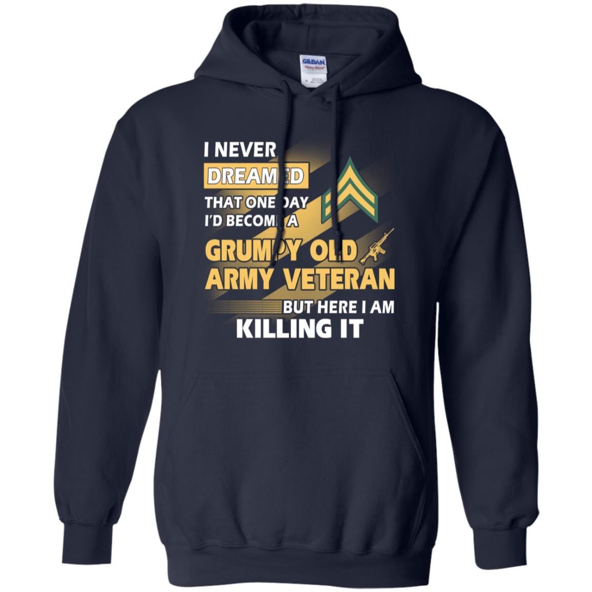 US Army T-Shirt "Grumpy Old Veteran" E-4 Corporal(CPL) On Front-TShirt-Army-Veterans Nation