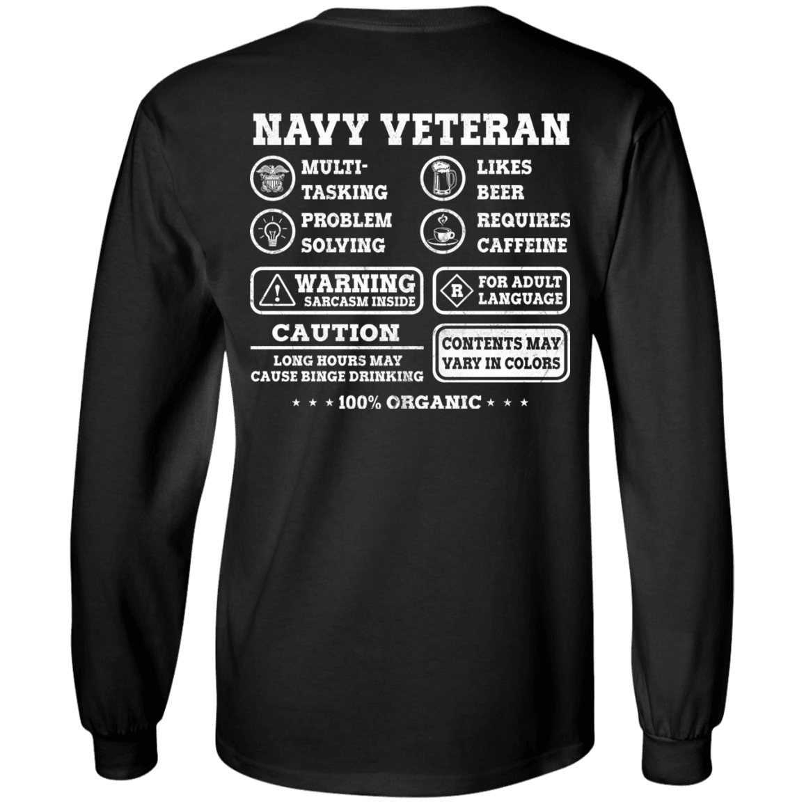 Navy Veteran Multitasking Sarcasm Men Back T Shirts-TShirt-Navy-Veterans Nation