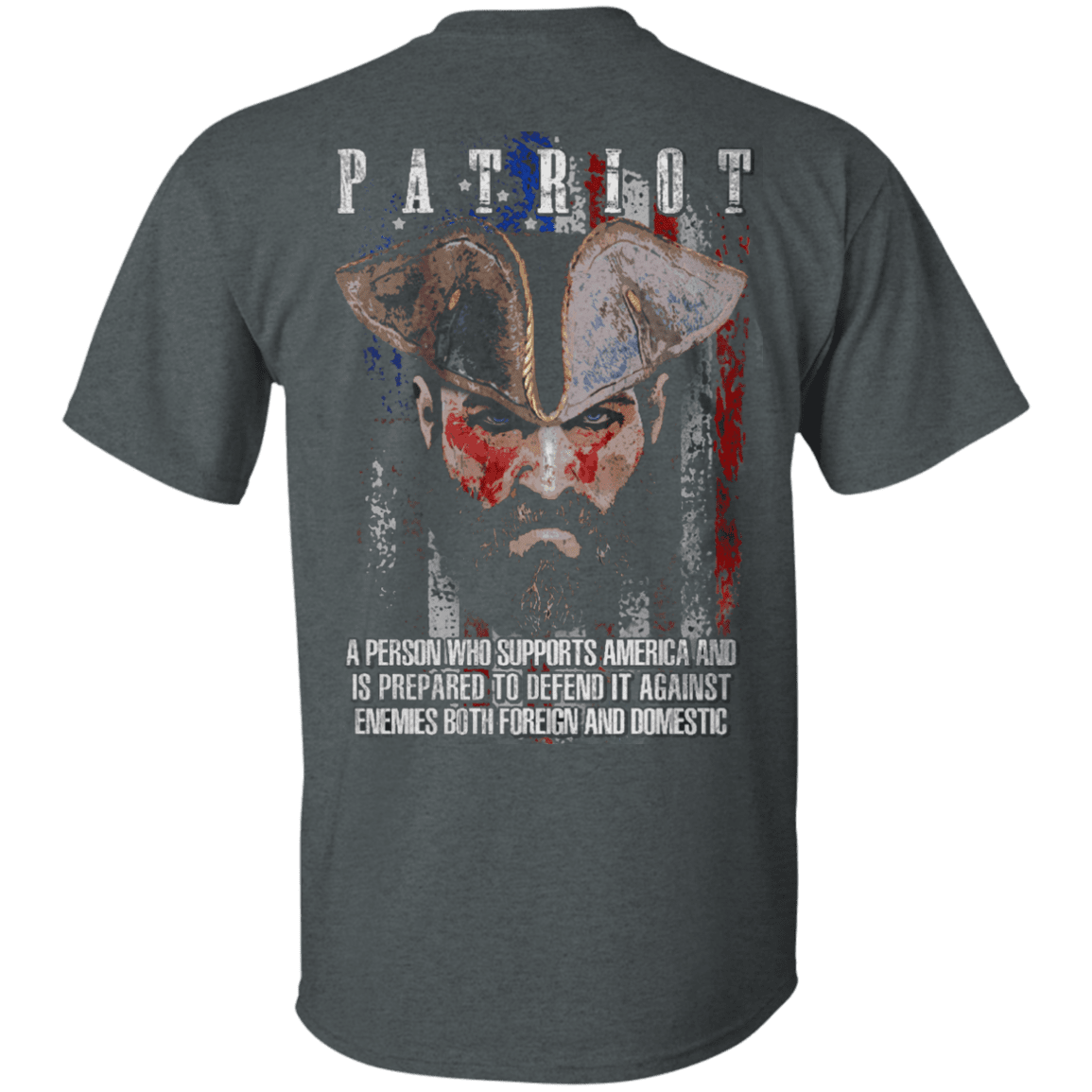 Military T-Shirt "Independent Day - Patriot Supports America" - Men Back-TShirt-General-Veterans Nation