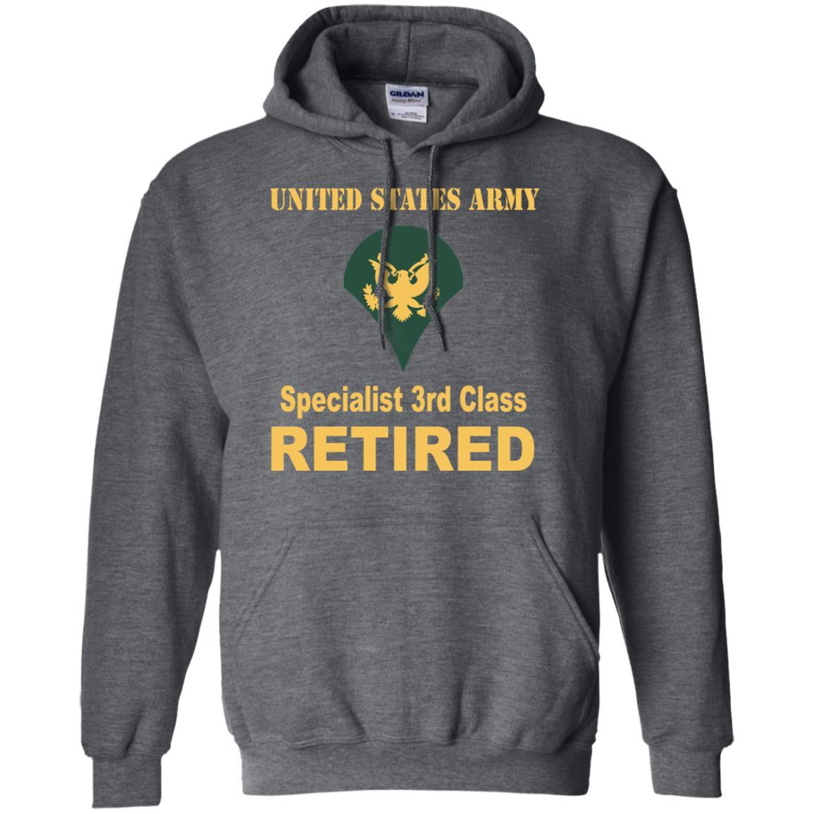 US Army E-4 SPC E4 Specialist Specialist 3rd Class Reired Men T Shirt On Front-TShirt-Army-Veterans Nation