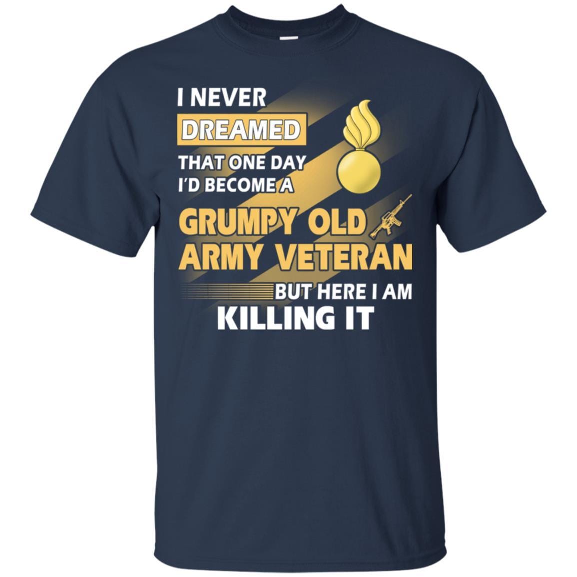US Army T-Shirt "Ordnance Corps Grumpy Old Veteran" On Front-TShirt-Army-Veterans Nation
