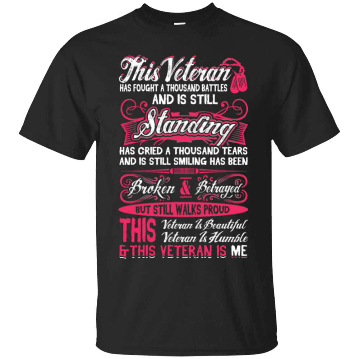 Military T-Shirt "This Veteran is Beautiful and Humble Women" Front-TShirt-General-Veterans Nation