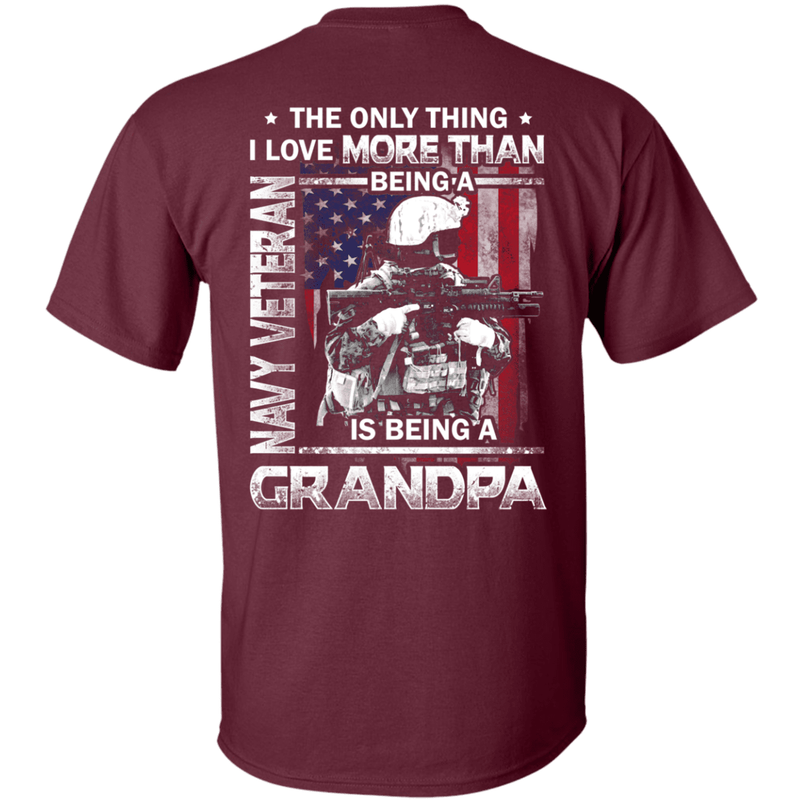 Navy Veteran I love Being A Grandpa Men Back T Shirts-TShirt-Navy-Veterans Nation