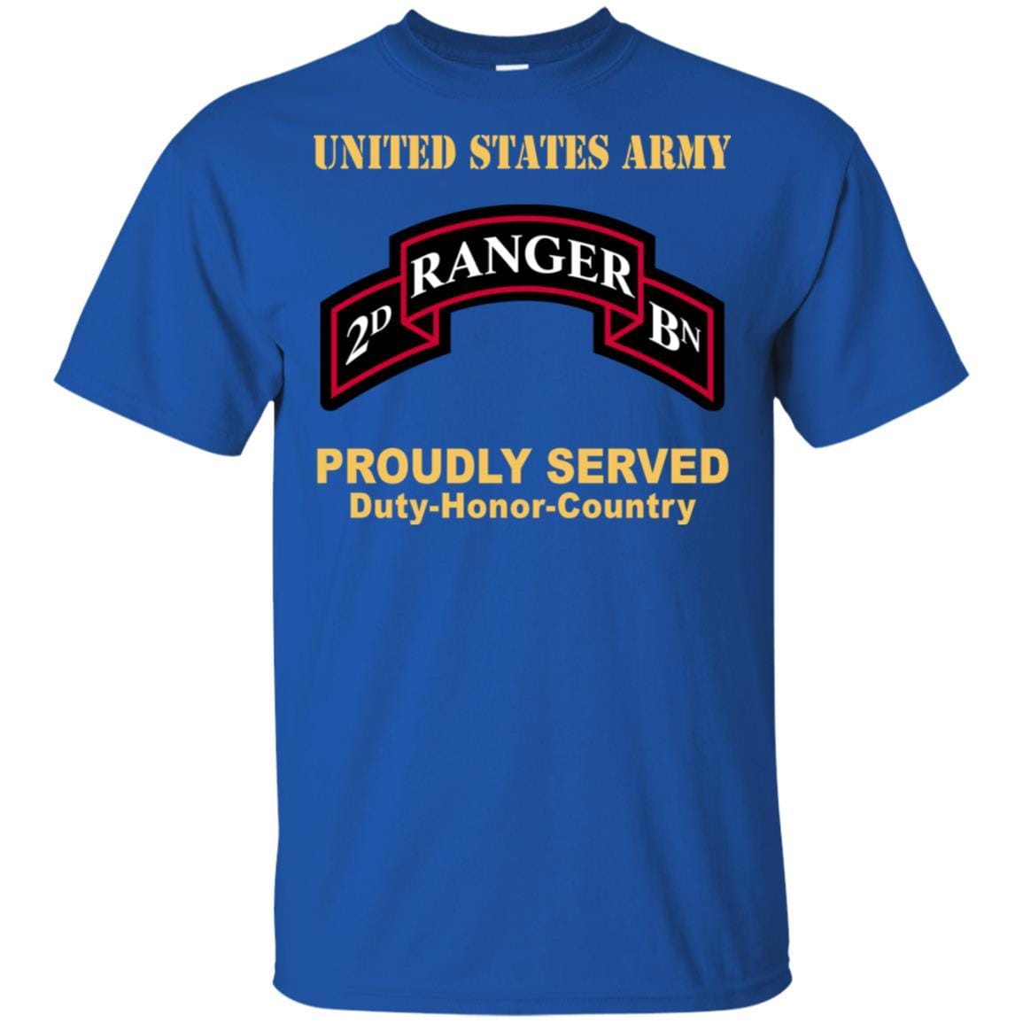 US ARMY 75TH RANGER REGIMENT 2ND BATTALION - Proudly Served T-Shirt On Front For Men-TShirt-Army-Veterans Nation