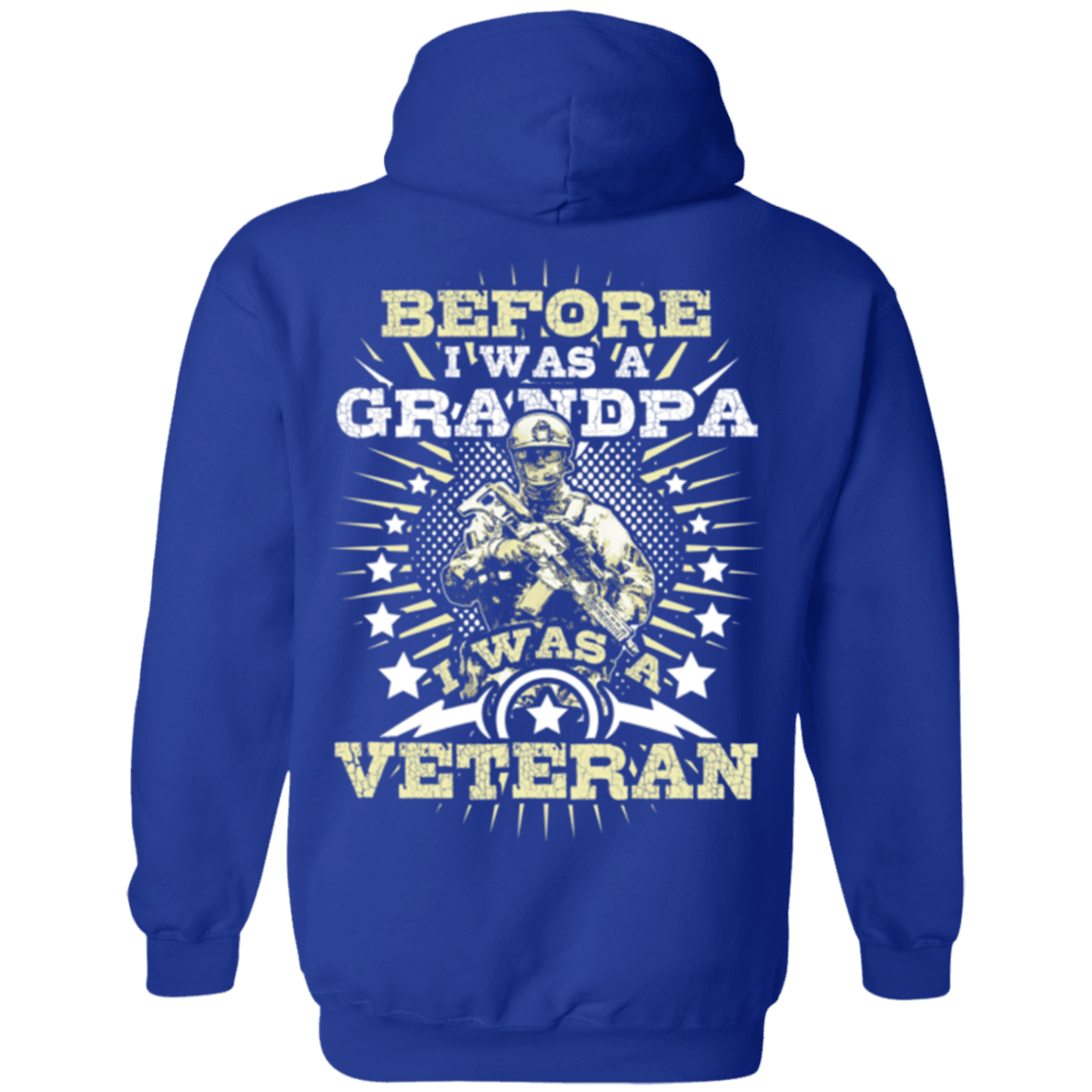 Military T-Shirt "Before I was a Grandpa I was a Veteran" - Men Back-TShirt-General-Veterans Nation