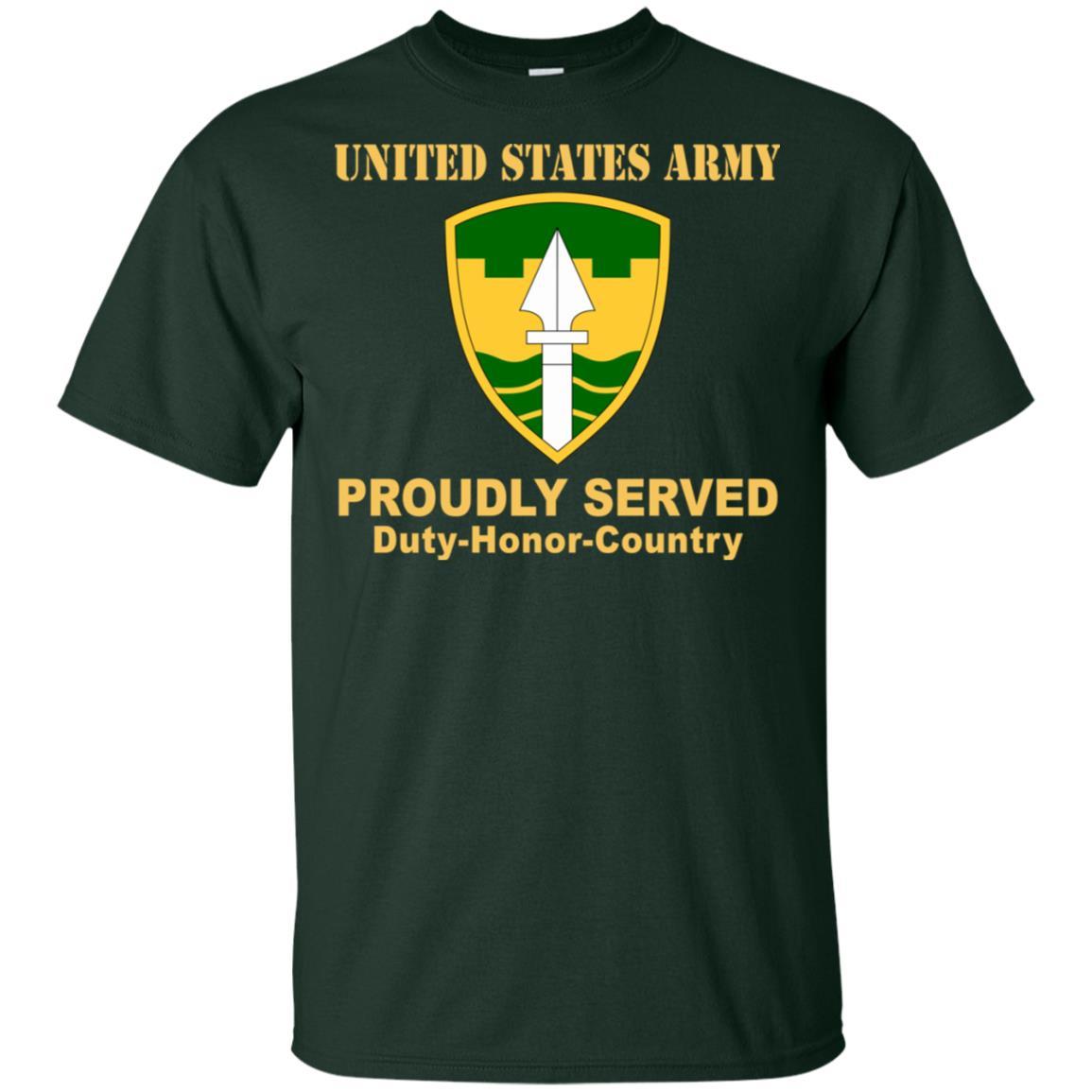 US ARMY MILITARY POLICE BRIGADE - Proudly Served T-Shirt On Front For Men-TShirt-Army-Veterans Nation