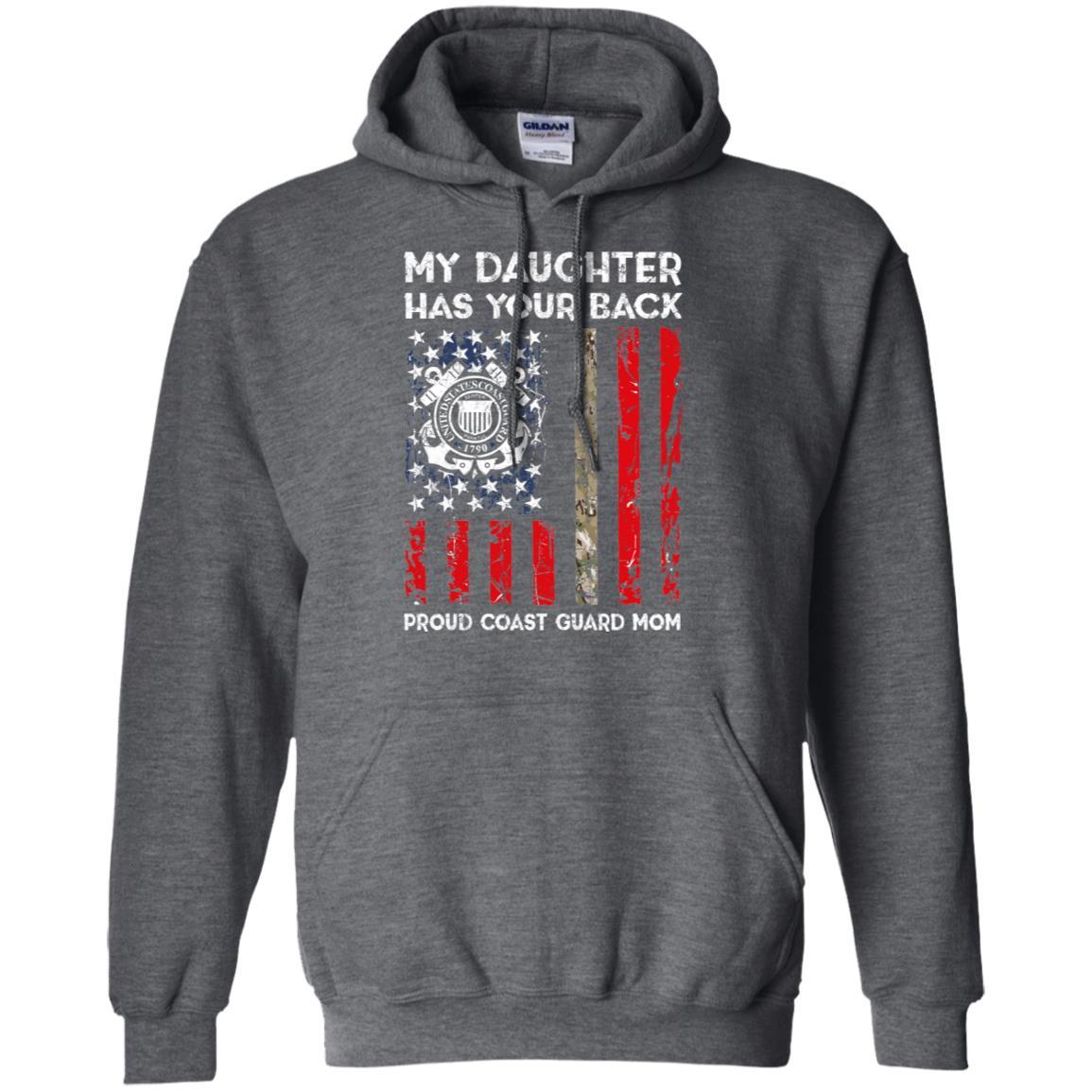 My Daughter Has Your Back - Proud Coast Guard Mom Men T Shirt On Front-TShirt-USCG-Veterans Nation