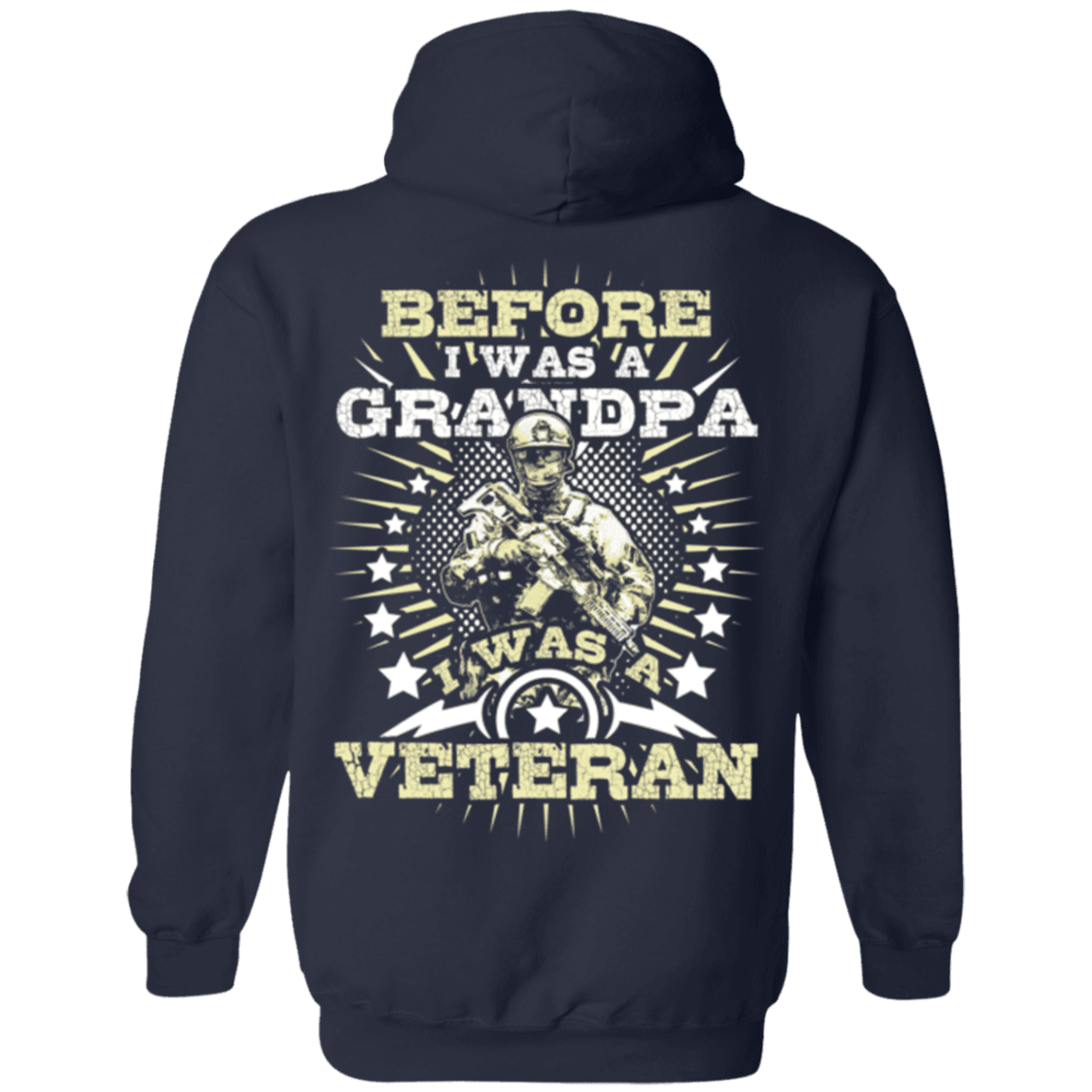Military T-Shirt "Before I was a Grandpa I was a Veteran" - Men Back-TShirt-General-Veterans Nation