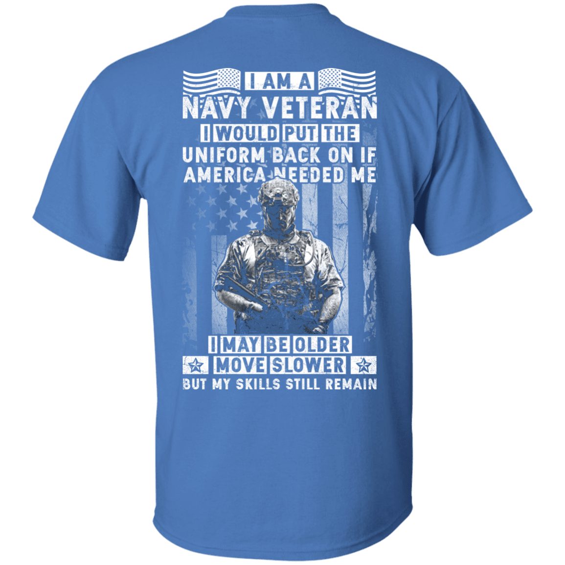 I am a Navy Veteran Men Back T Shirts-TShirt-Navy-Veterans Nation
