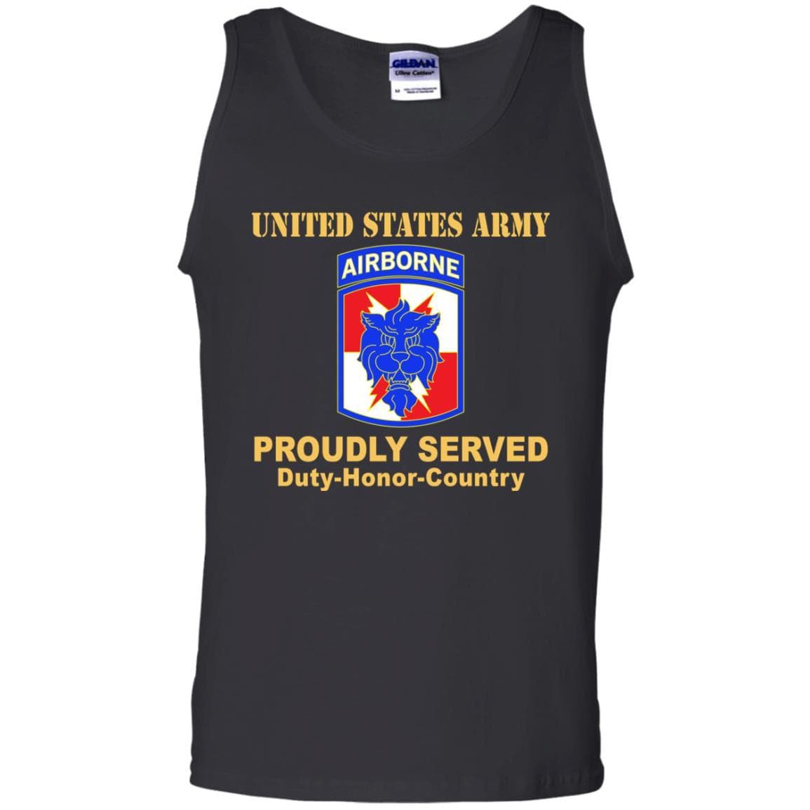 US ARMY 35TH SIGNAL BRIGADE W AIRBORNE TAB- Proudly Served T-Shirt On Front For Men-TShirt-Army-Veterans Nation