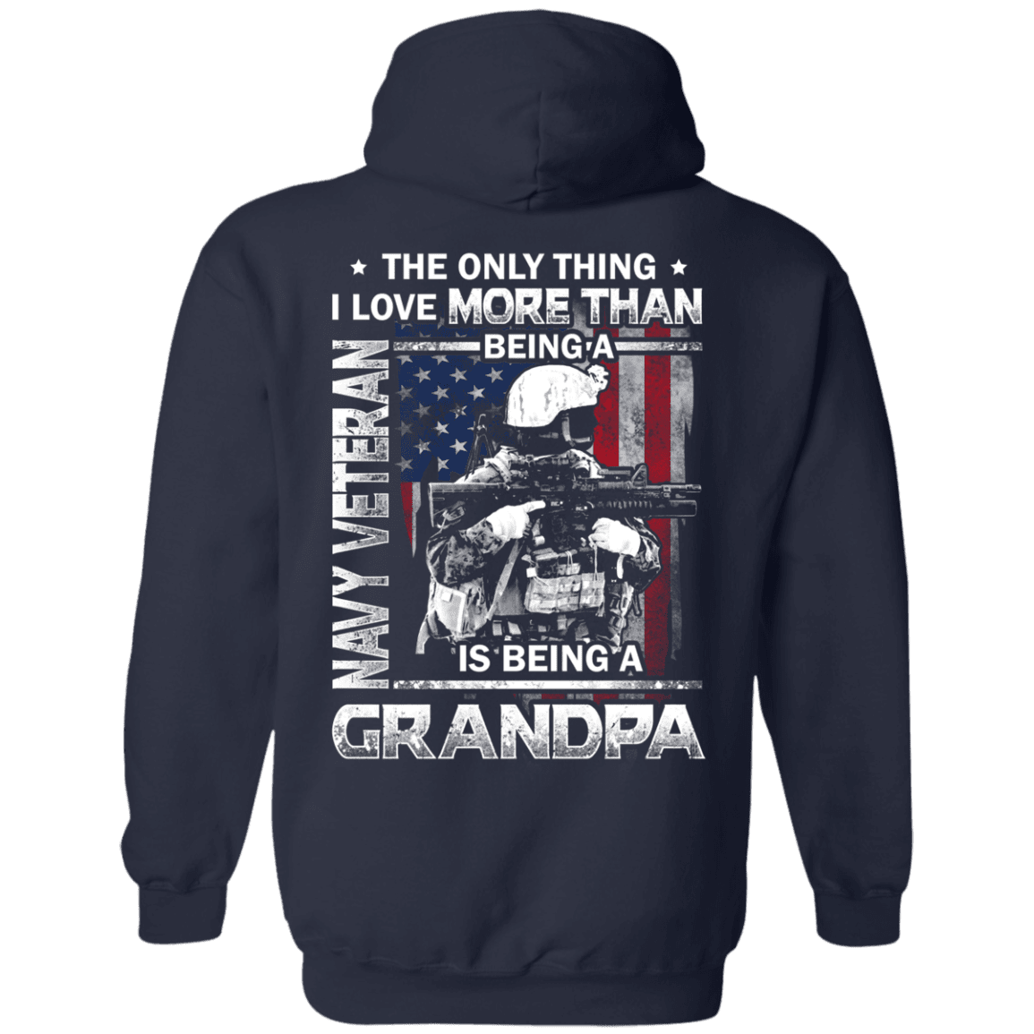 Navy Veteran I love Being A Grandpa Men Back T Shirts-TShirt-Navy-Veterans Nation