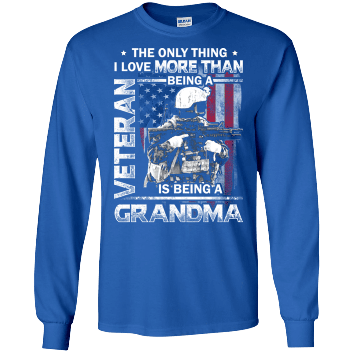 Military T-Shirt "I Love Being a Grandma Veteran" - Front-TShirt-General-Veterans Nation