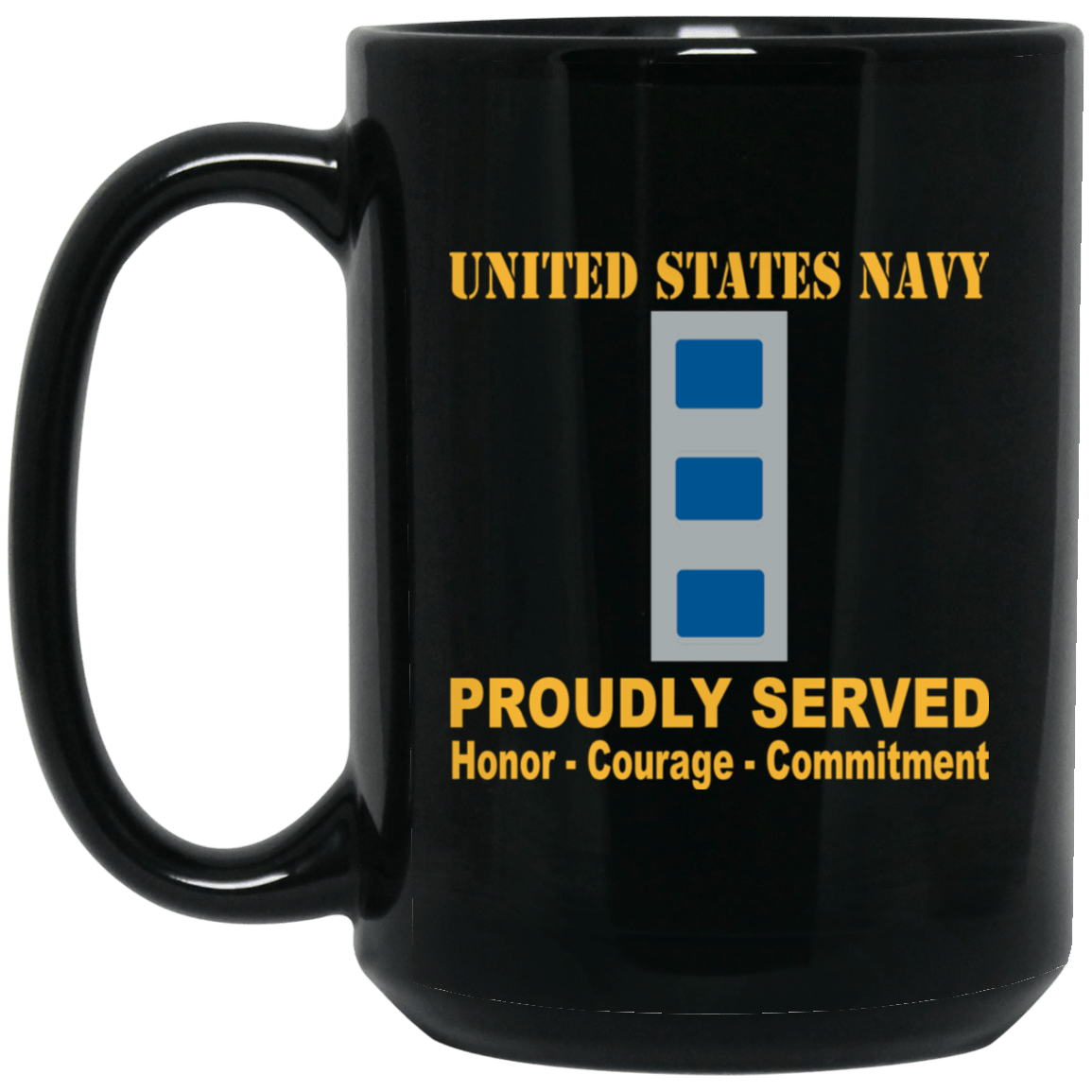US Navy W-4 Chief Warrant Officer 4 W4 CW4 Warrant Officer Black Mug 11 oz - 15 oz-Mug-Navy-Officer-Veterans Nation