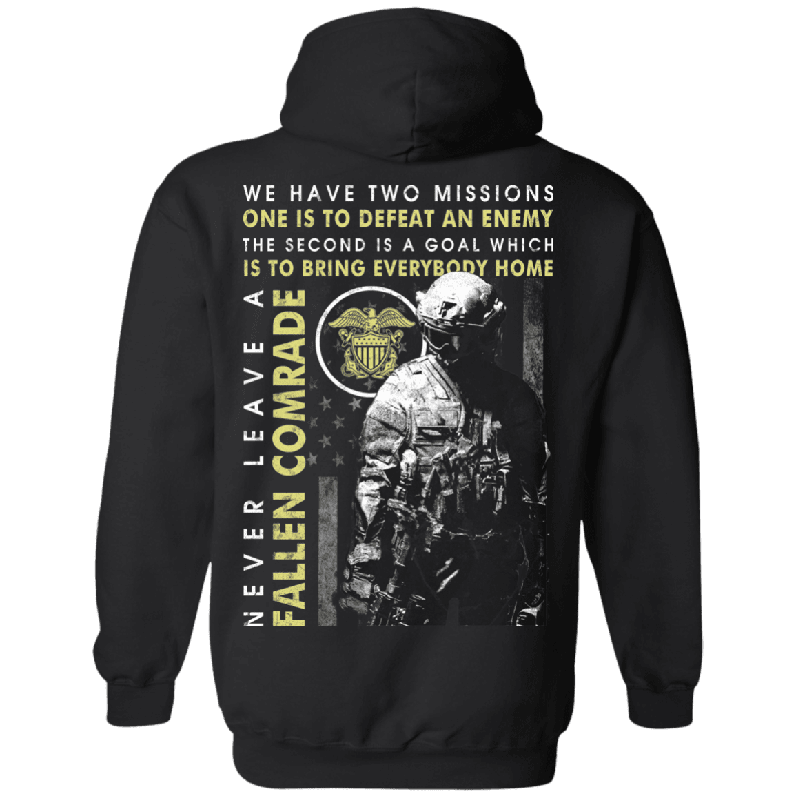 Never Leave A Fallen Comrade Navy Men Back T Shirts-TShirt-Navy-Veterans Nation