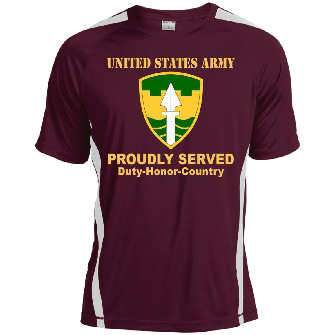 US ARMY MILITARY POLICE BRIGADE - Proudly Served T-Shirt On Front For Men-TShirt-Army-Veterans Nation