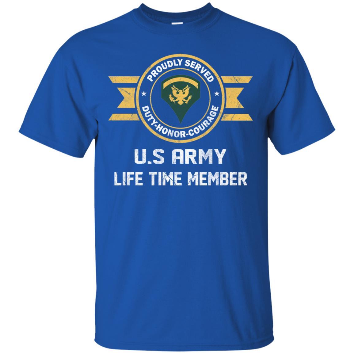 Life Time Member - US Army E-5 SPC E5 Specialist Ranks Men T Shirt On Front-TShirt-Army-Veterans Nation
