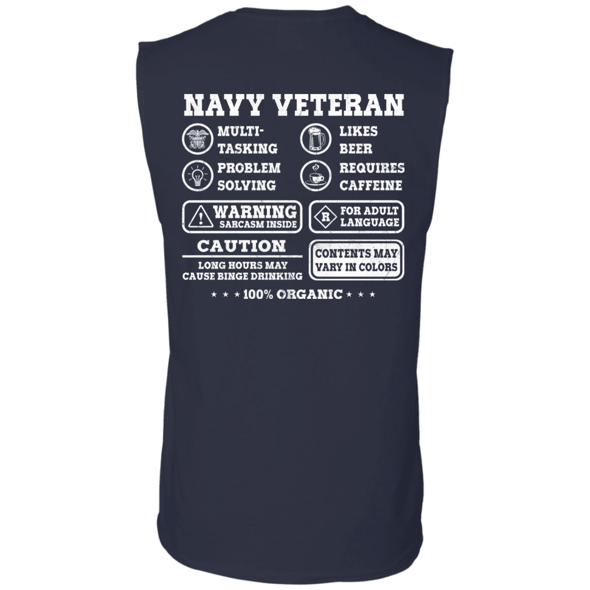Navy Veteran Multitasking Sarcasm Men Back T Shirts-TShirt-Navy-Veterans Nation