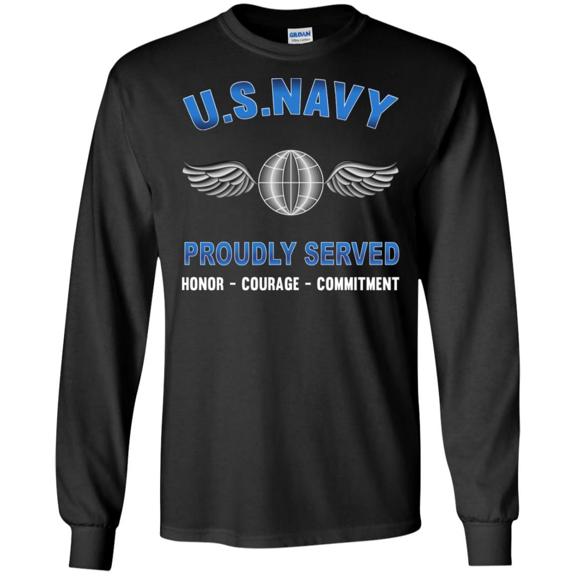 Navy Aviation Electricians Mate Navy AE - Proudly Served T-Shirt For Men On Front-TShirt-Navy-Veterans Nation