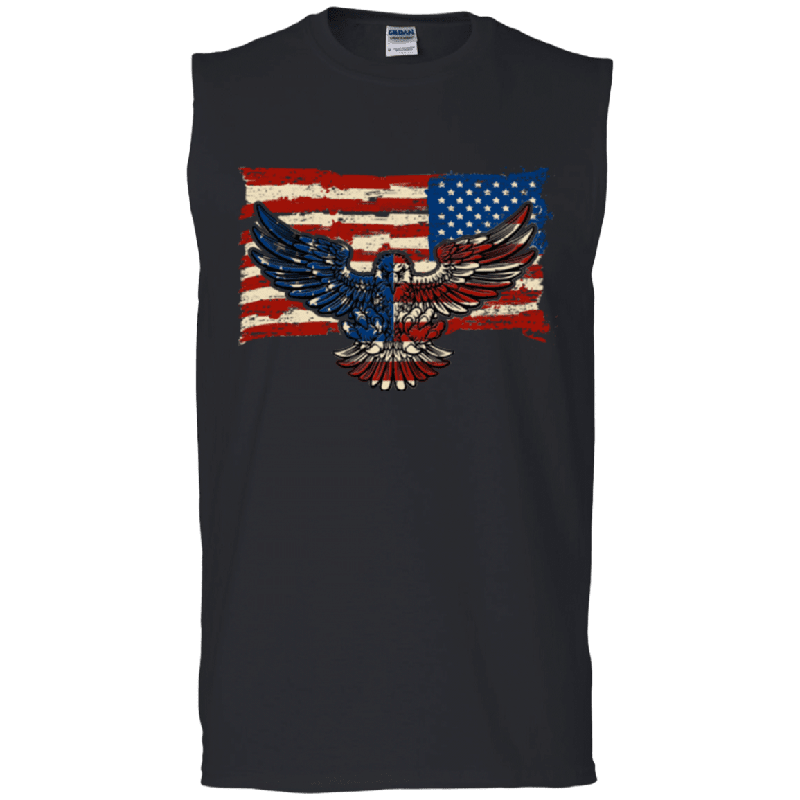 Military T-Shirt "Independence 4 of July Veteran Eagle Flag" Front-TShirt-General-Veterans Nation