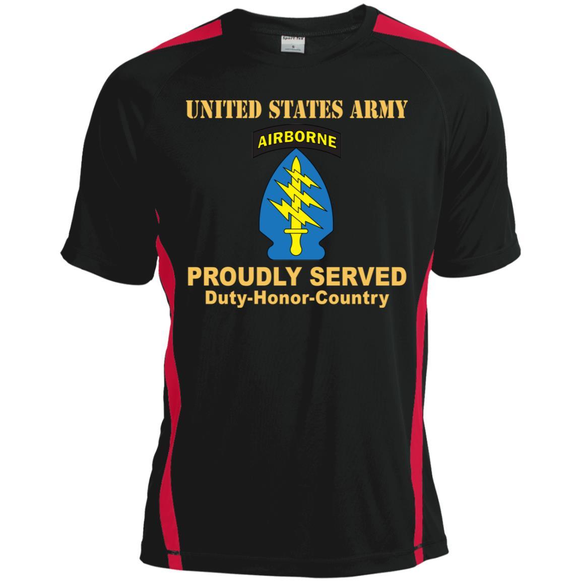 US ARMY SPECIAL FORCES GROUP CSIB- Proudly Served T-Shirt On Front For Men-TShirt-Army-Veterans Nation