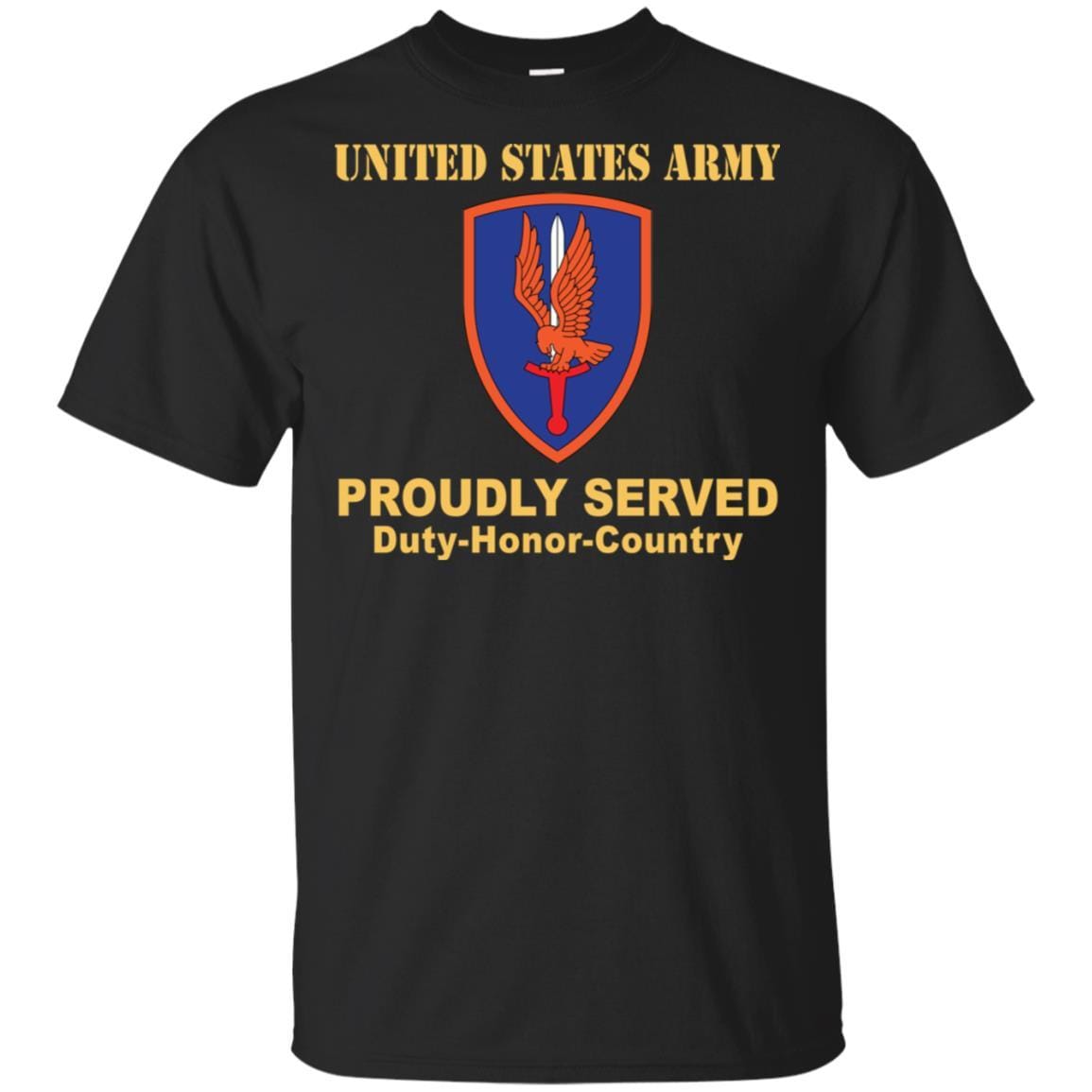US ARMY 1ST AVIATION BRIGADE- Proudly Served T-Shirt On Front For Men-TShirt-Army-Veterans Nation