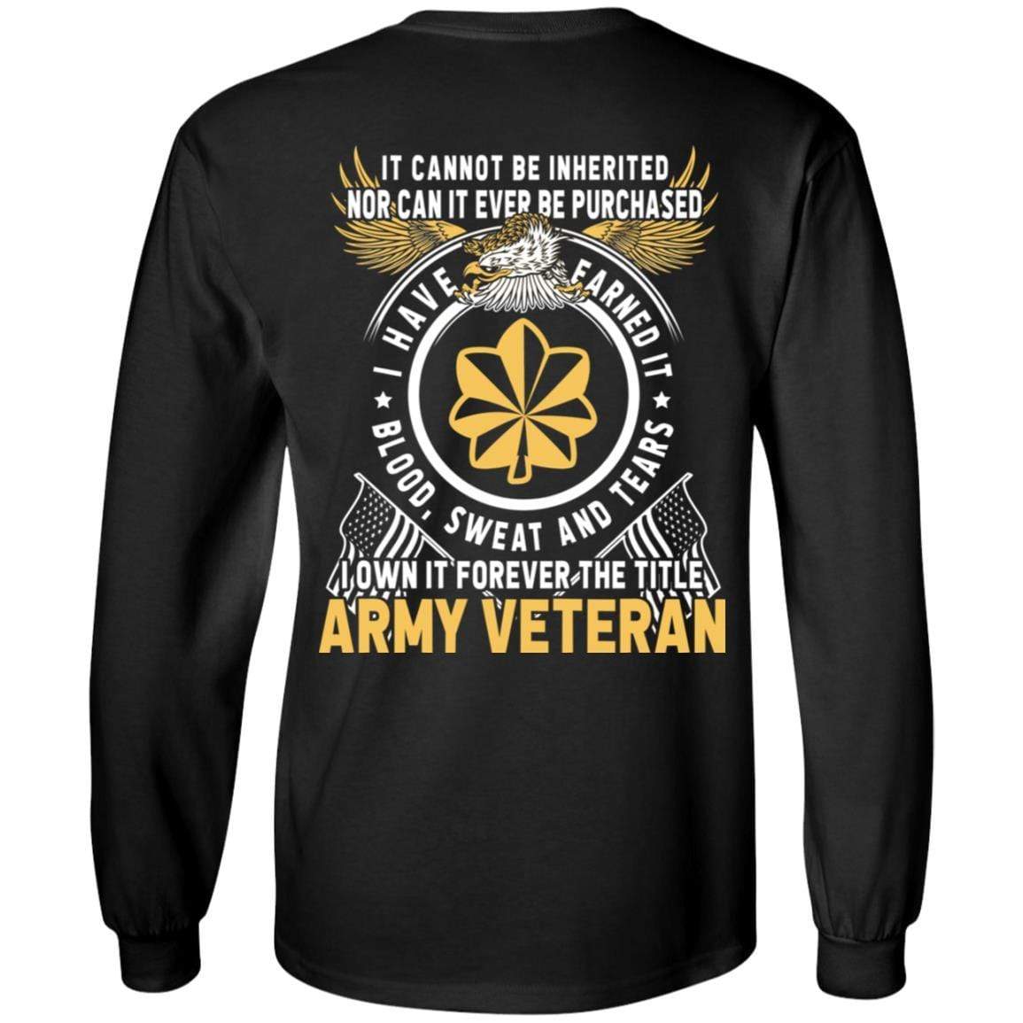 US Army O-4 Major O4 MAJ Field Officer Ranks T-Shirt For Men On Back-TShirt-Army-Veterans Nation