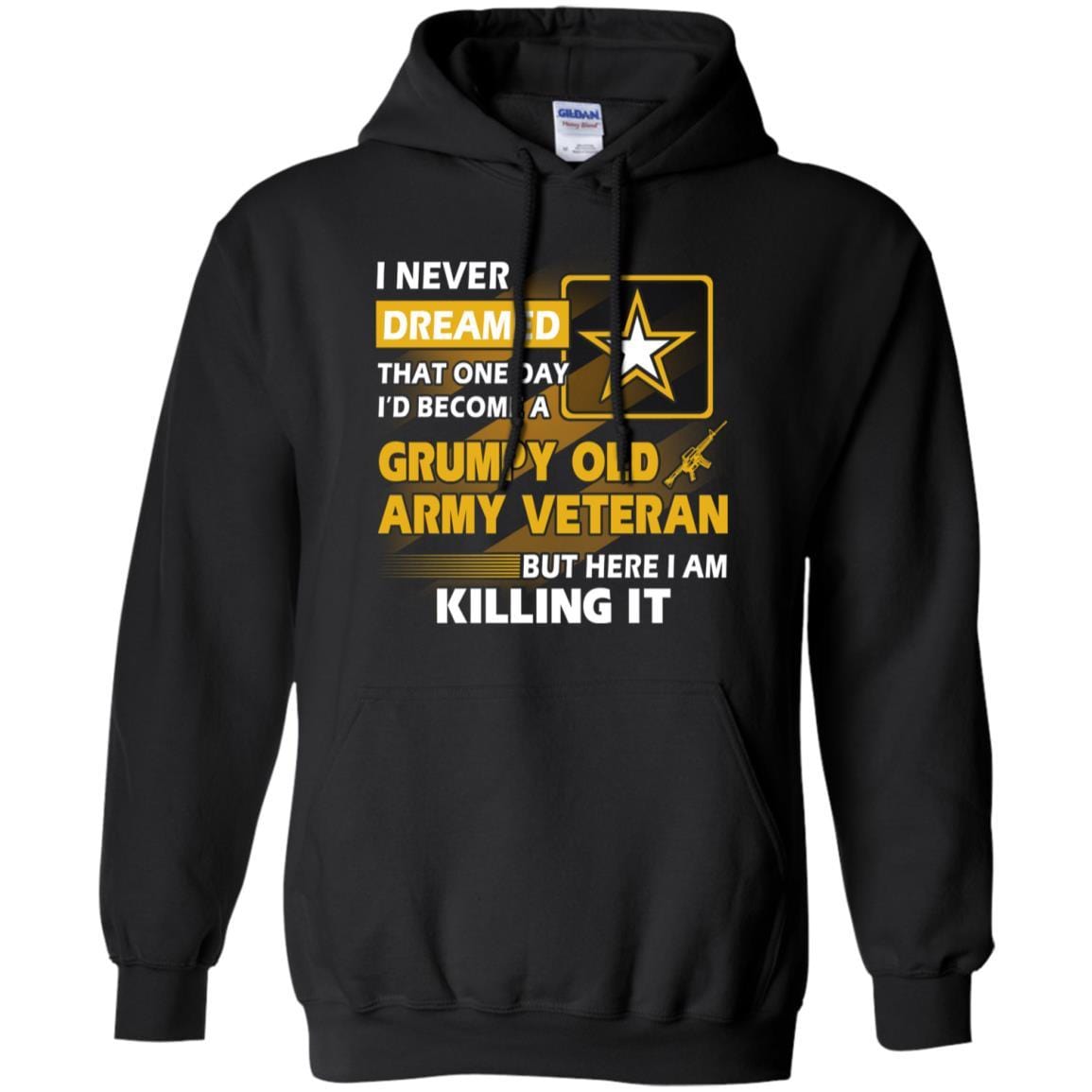 US Army T-Shirt "Grumpy Old Veteran" On Front-TShirt-Army-Veterans Nation