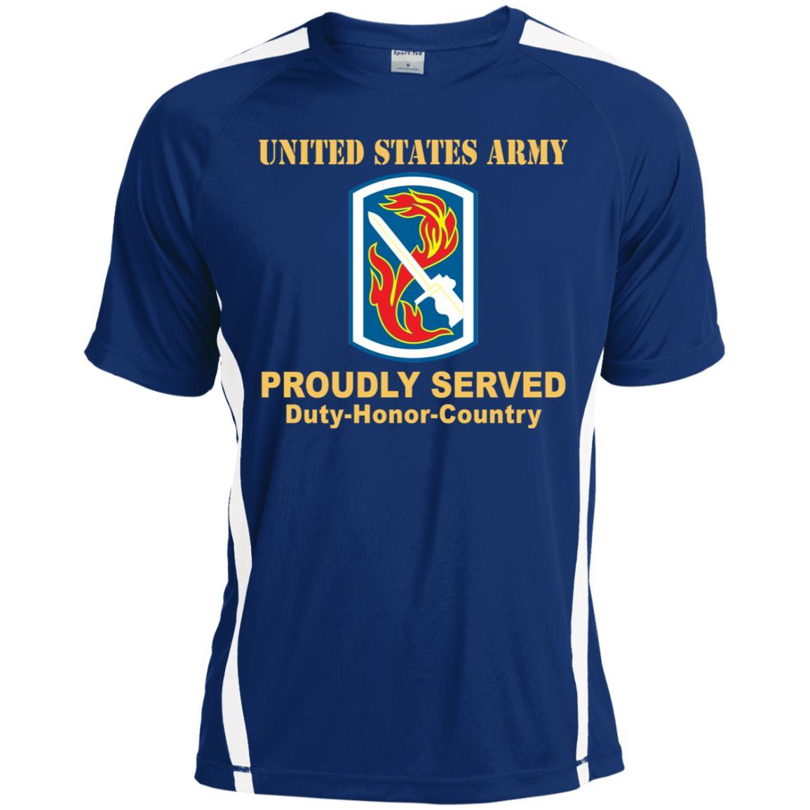US ARMY 198TH INFANTRY BRIGADE- Proudly Served T-Shirt On Front For Men-TShirt-Army-Veterans Nation
