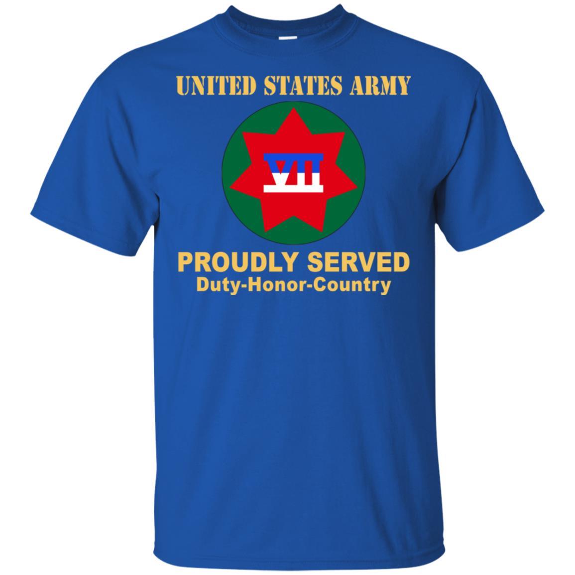 US ARMY VII CORPS- Proudly Served T-Shirt On Front For Men-TShirt-Army-Veterans Nation