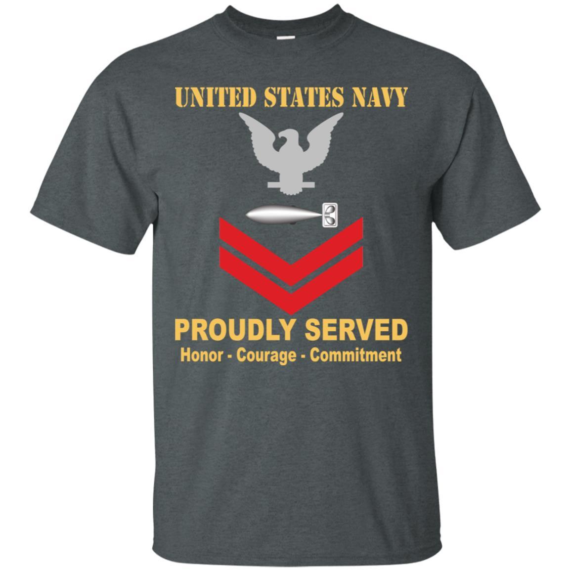 U.S Navy Torpedoman's mate Navy TM E-5 Rating Badges Proudly Served T-Shirt For Men On Front-TShirt-Navy-Veterans Nation
