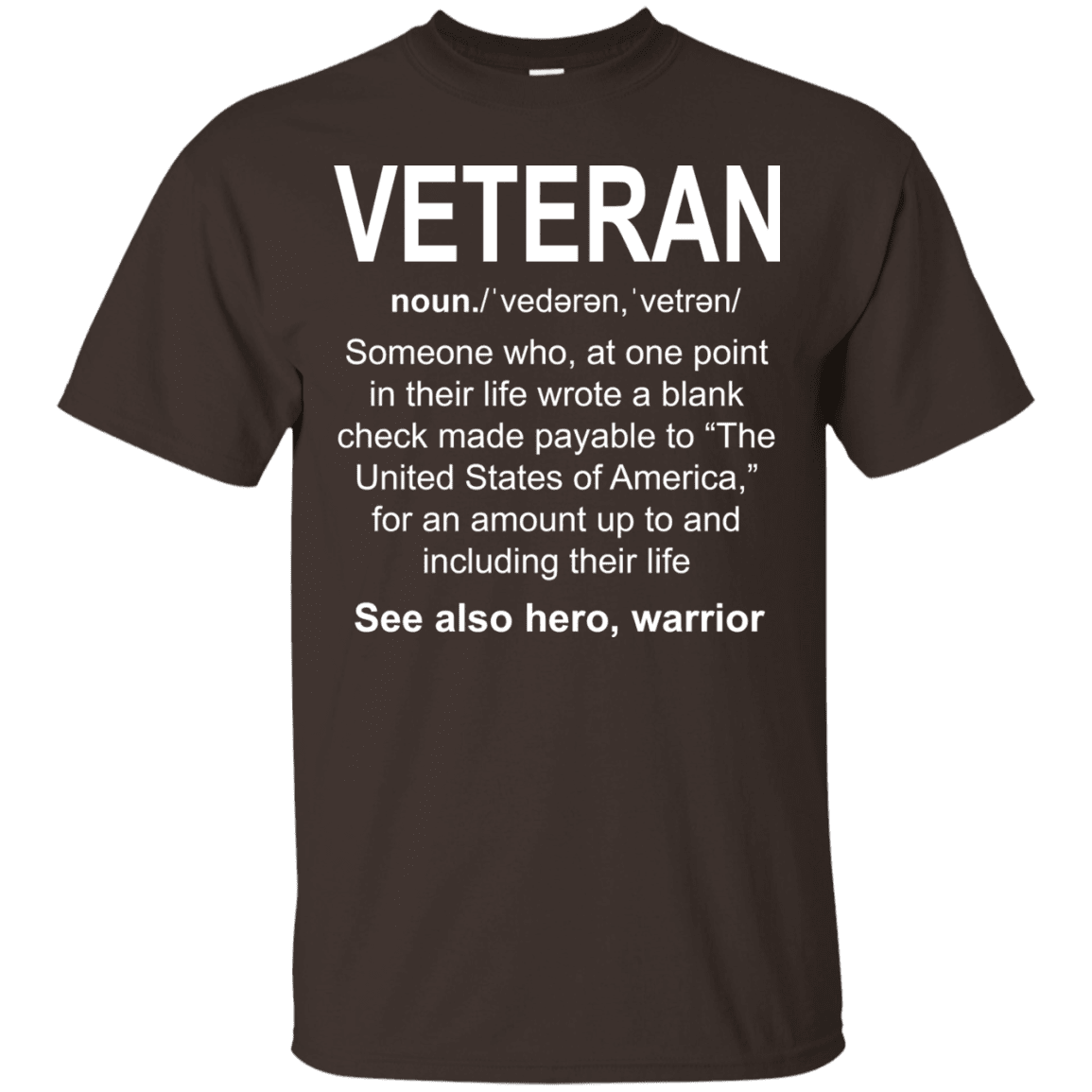 Military T-Shirt "Who Is A Veteran Men" Front-TShirt-General-Veterans Nation