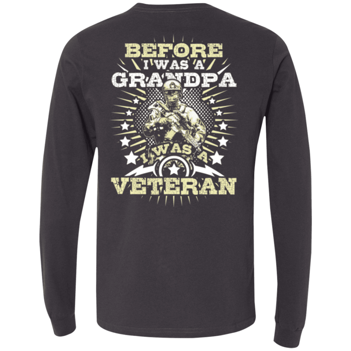 Military T-Shirt "Before I was a Grandpa I was a Veteran" - Men Back-TShirt-General-Veterans Nation