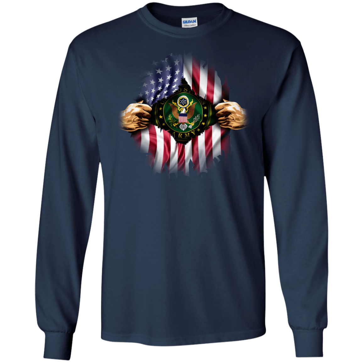 Proud Army Hero Men Front T Shirt-TShirt-Army-Veterans Nation