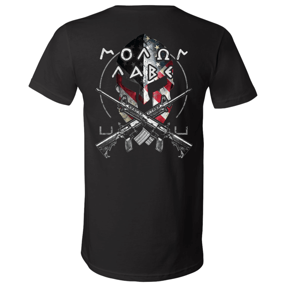 Military T-Shirt "Veteran - Molon Labe - Come And Take Them" - Men Back-TShirt-General-Veterans Nation