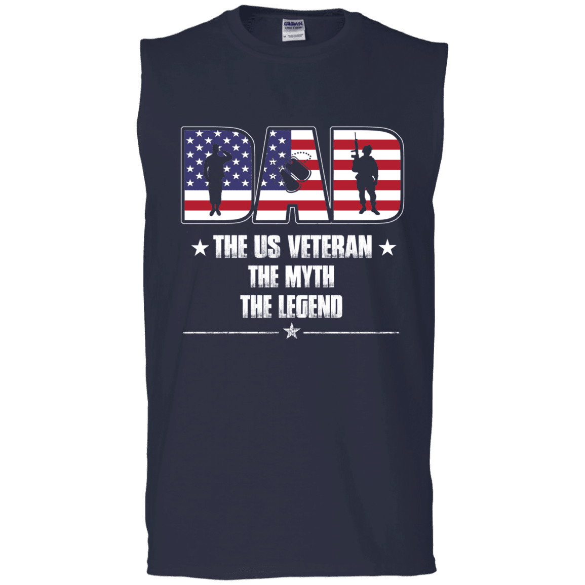 Military T-Shirt "The US Veteran Legend Dad" Front-TShirt-General-Veterans Nation